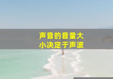 声音的音量大小决定于声波