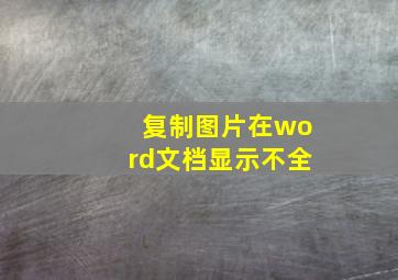 复制图片在word文档显示不全