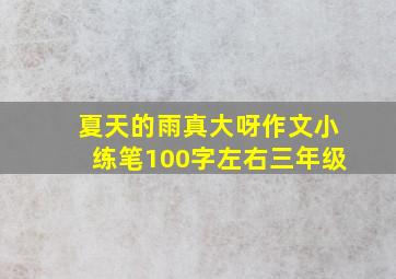 夏天的雨真大呀作文小练笔100字左右三年级