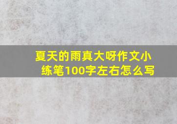 夏天的雨真大呀作文小练笔100字左右怎么写