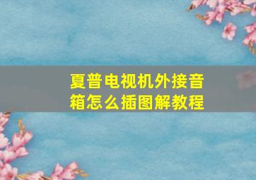 夏普电视机外接音箱怎么插图解教程