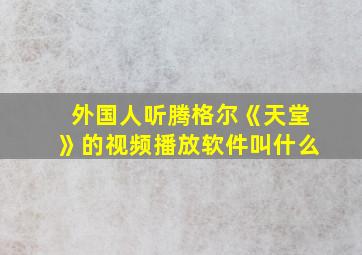 外国人听腾格尔《天堂》的视频播放软件叫什么