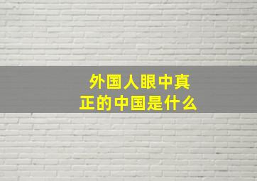 外国人眼中真正的中国是什么