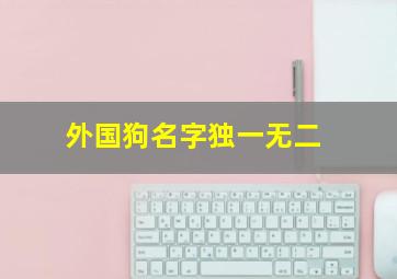 外国狗名字独一无二