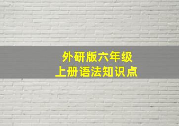 外研版六年级上册语法知识点