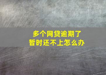 多个网贷逾期了暂时还不上怎么办