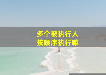 多个被执行人按顺序执行嘛