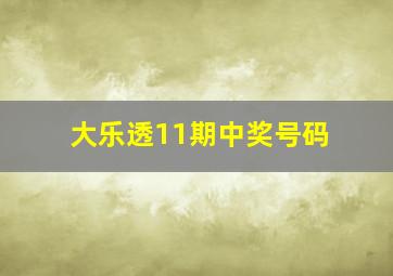 大乐透11期中奖号码