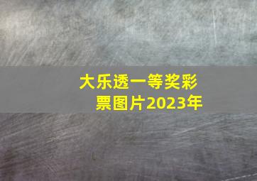 大乐透一等奖彩票图片2023年