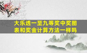 大乐透一至九等奖中奖图表和奖金计算方法一样吗