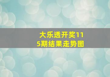 大乐透开奖115期结果走势图