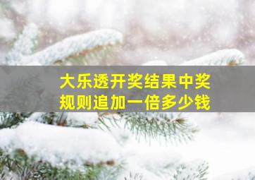 大乐透开奖结果中奖规则追加一倍多少钱