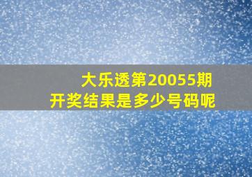 大乐透第20055期开奖结果是多少号码呢