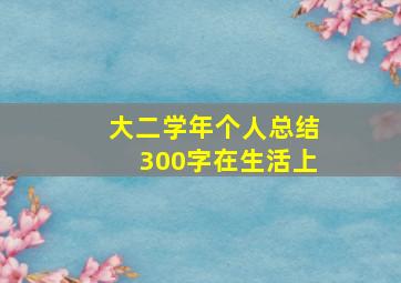 大二学年个人总结300字在生活上