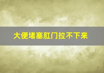 大便堵塞肛门拉不下来