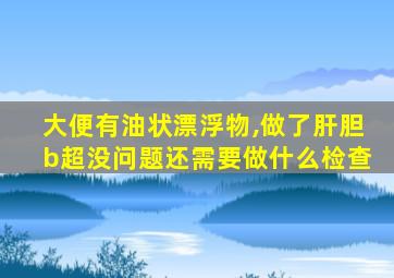 大便有油状漂浮物,做了肝胆b超没问题还需要做什么检查