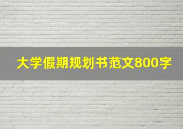 大学假期规划书范文800字