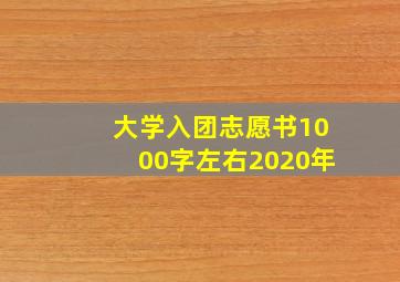 大学入团志愿书1000字左右2020年