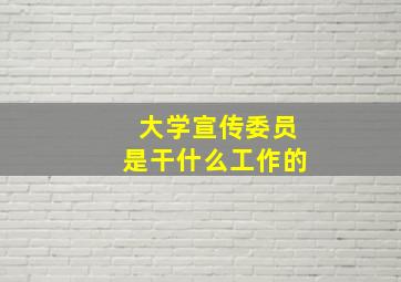 大学宣传委员是干什么工作的