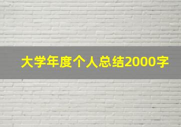 大学年度个人总结2000字