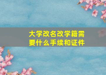 大学改名改学籍需要什么手续和证件