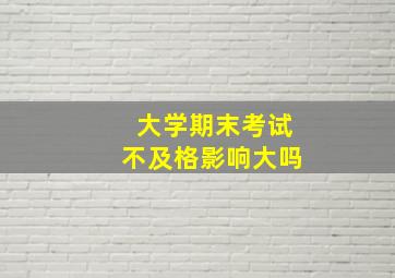 大学期末考试不及格影响大吗