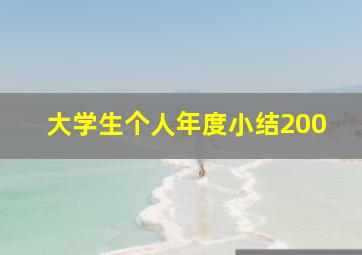 大学生个人年度小结200