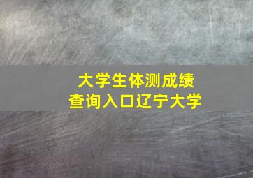 大学生体测成绩查询入口辽宁大学