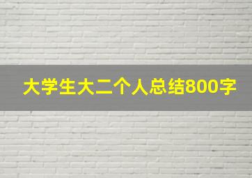 大学生大二个人总结800字