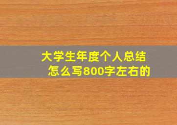 大学生年度个人总结怎么写800字左右的