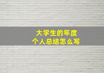 大学生的年度个人总结怎么写