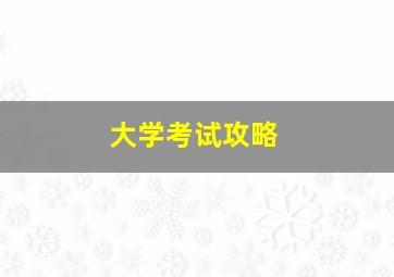 大学考试攻略