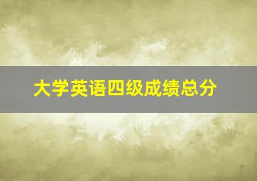 大学英语四级成绩总分