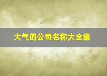 大气的公司名称大全集