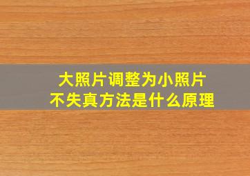 大照片调整为小照片不失真方法是什么原理