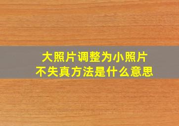 大照片调整为小照片不失真方法是什么意思