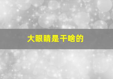 大眼睛是干啥的