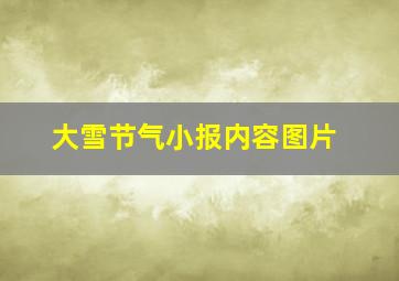 大雪节气小报内容图片