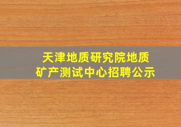 天津地质研究院地质矿产测试中心招聘公示