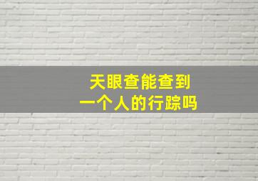 天眼查能查到一个人的行踪吗