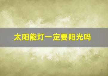 太阳能灯一定要阳光吗