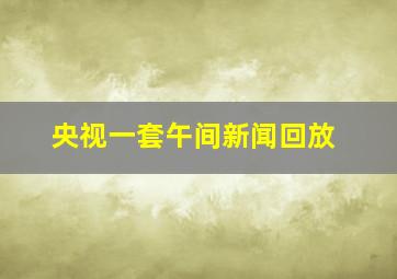 央视一套午间新闻回放