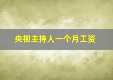 央视主持人一个月工资