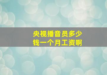 央视播音员多少钱一个月工资啊