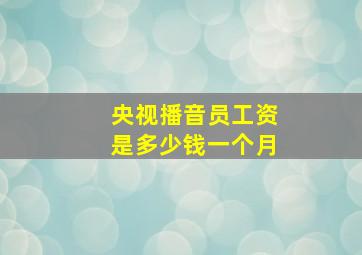 央视播音员工资是多少钱一个月