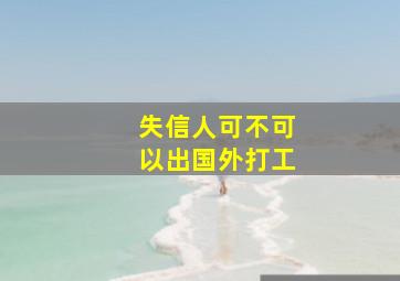 失信人可不可以出国外打工