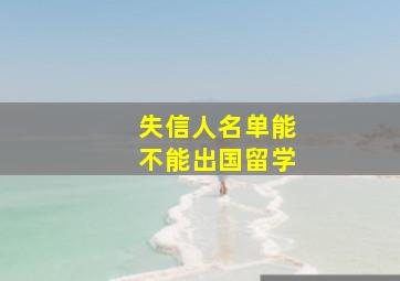 失信人名单能不能出国留学