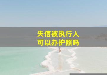 失信被执行人可以办护照吗