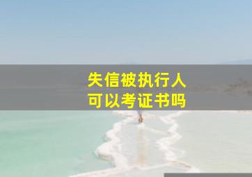 失信被执行人可以考证书吗