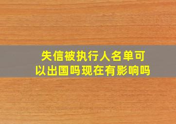 失信被执行人名单可以出国吗现在有影响吗